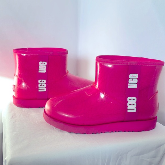 Ugg Classic Clear Mini Uggs Rain Boots UGG Classic Clear Mini Red